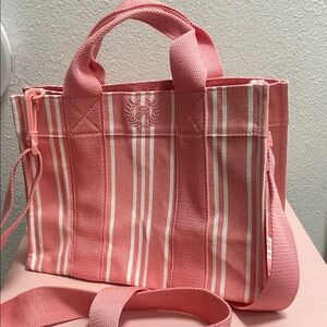 Pink Striped Tote Bag